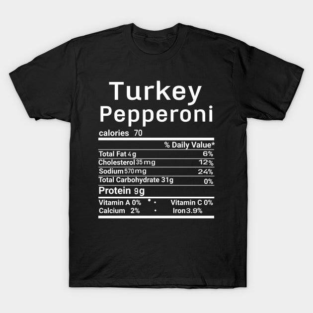 Turkey Costume Funny Christmas Food Nutrition Facts T-Shirt by MichelAdam